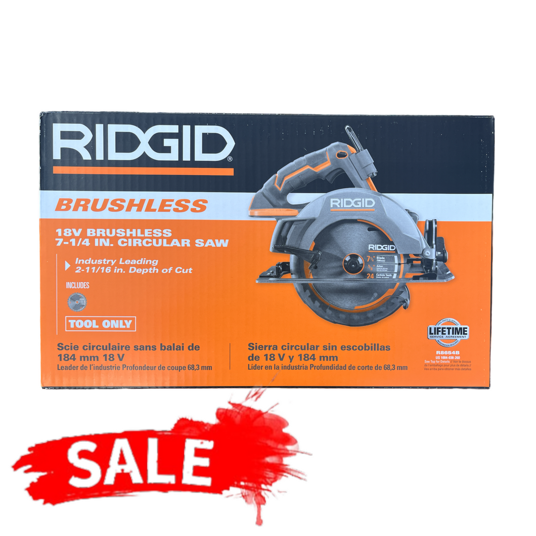 RIDGID 18-Volt OCTANE Cordless Brushless 7-1/4 in. Circular Saw R8654B
