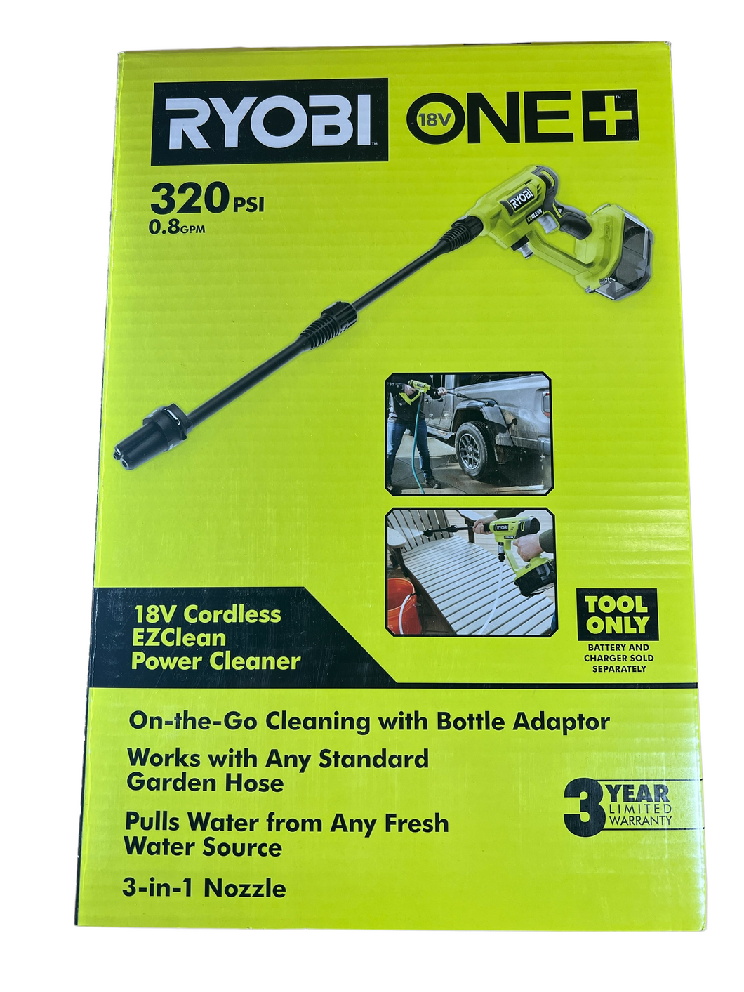 ONE+ 18-Volt EZCLEAN 320 PSI 0.8 GPM Cold Water Cordless Power Cleaner (Tool Only)