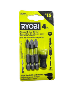 CLEARANCE Impact Rated Bit Set with Magnetic Bit Sleeve (4-Piece)