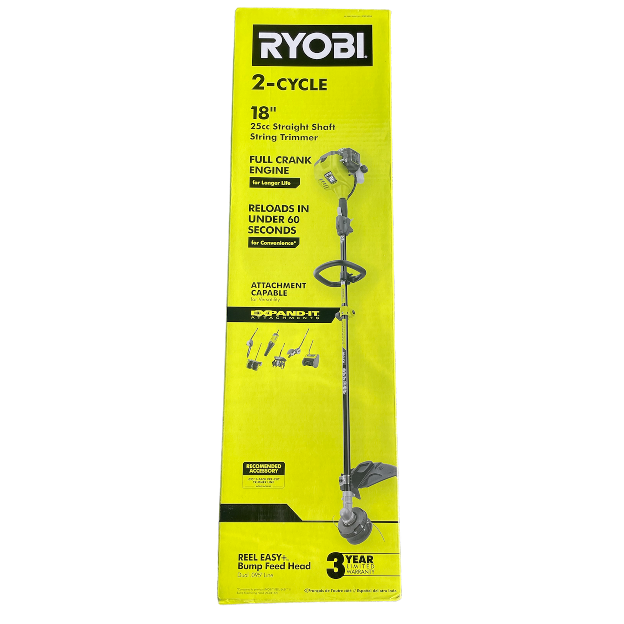 Ryobi 2-Cycle 25cc Gas Full Crank Straight Shaft String Trimmer