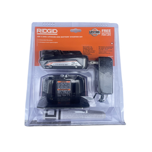 RIDGID Ac9302 18-Volt Lithium-Ion 2.0 Ah Battery Starter Kit