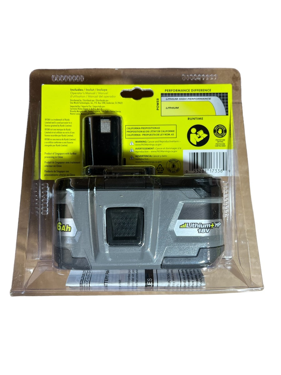 Ryobi 18-Volt One+ 6.0Ah High Capacity Lithium+ HP Battery P193