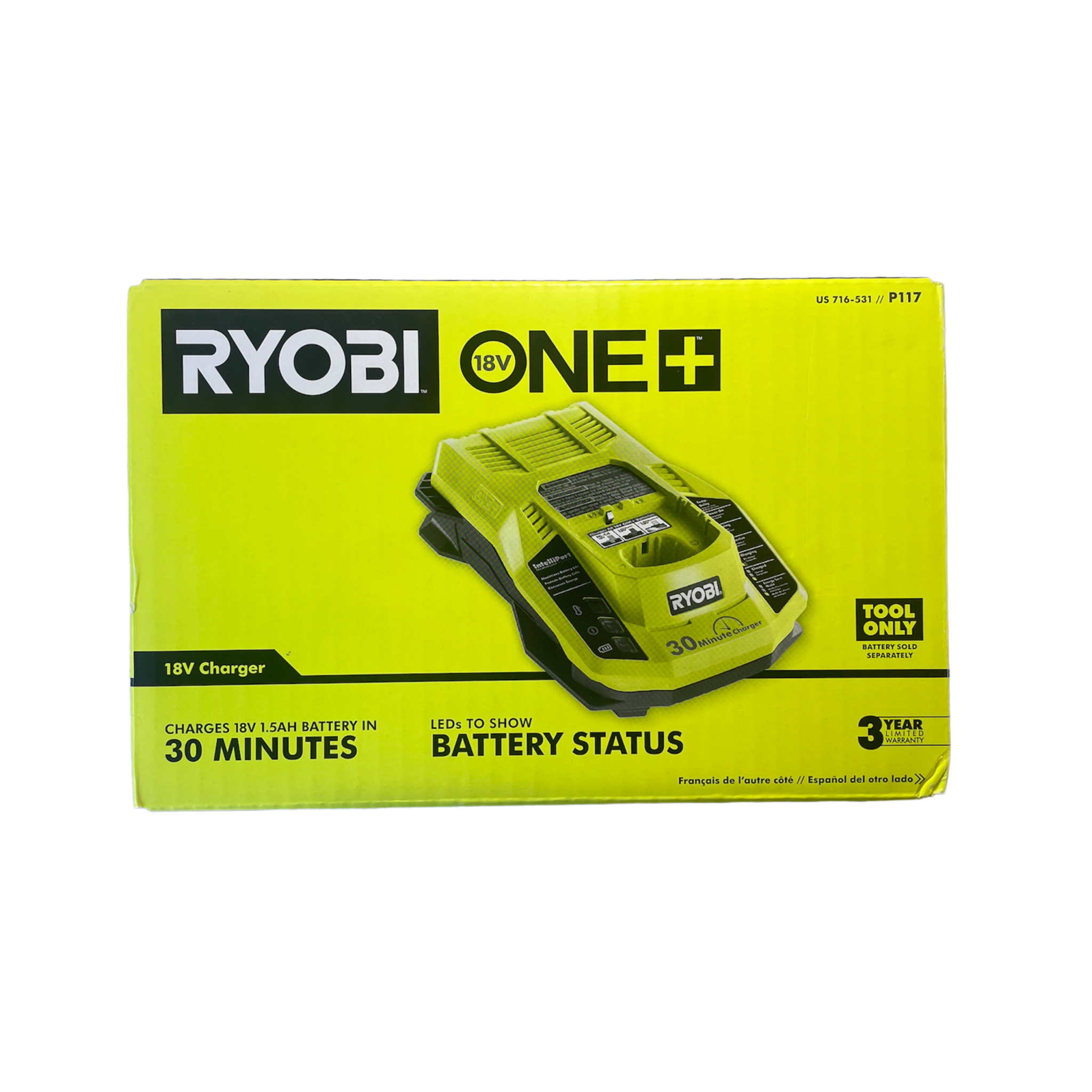 18v One+ Ryobi Intelliport Battery Charger Ryobi ONE+ 18V Battery