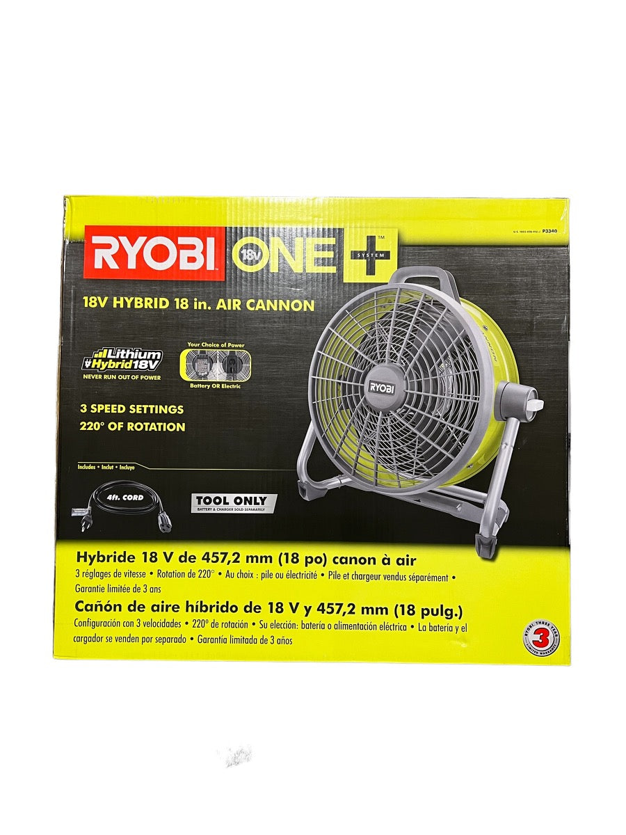 Ryobi One+ 18v Cordless Ryobi Lithium Hybrid 18v Fan Ryobi 18v