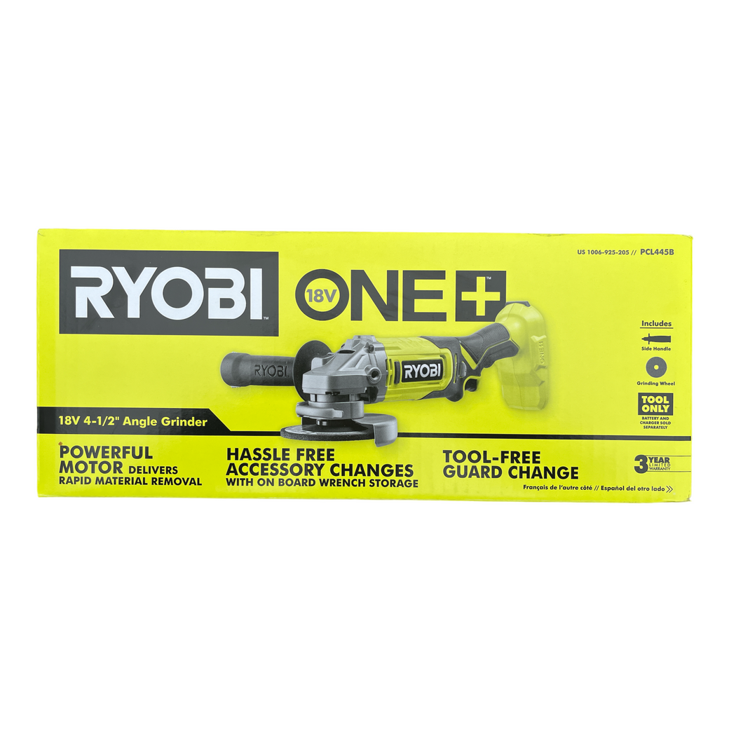 ONE 18 Volt Cordless 4 1 2 in. Angle Grinder Tool Only Ryobi Deal Finders