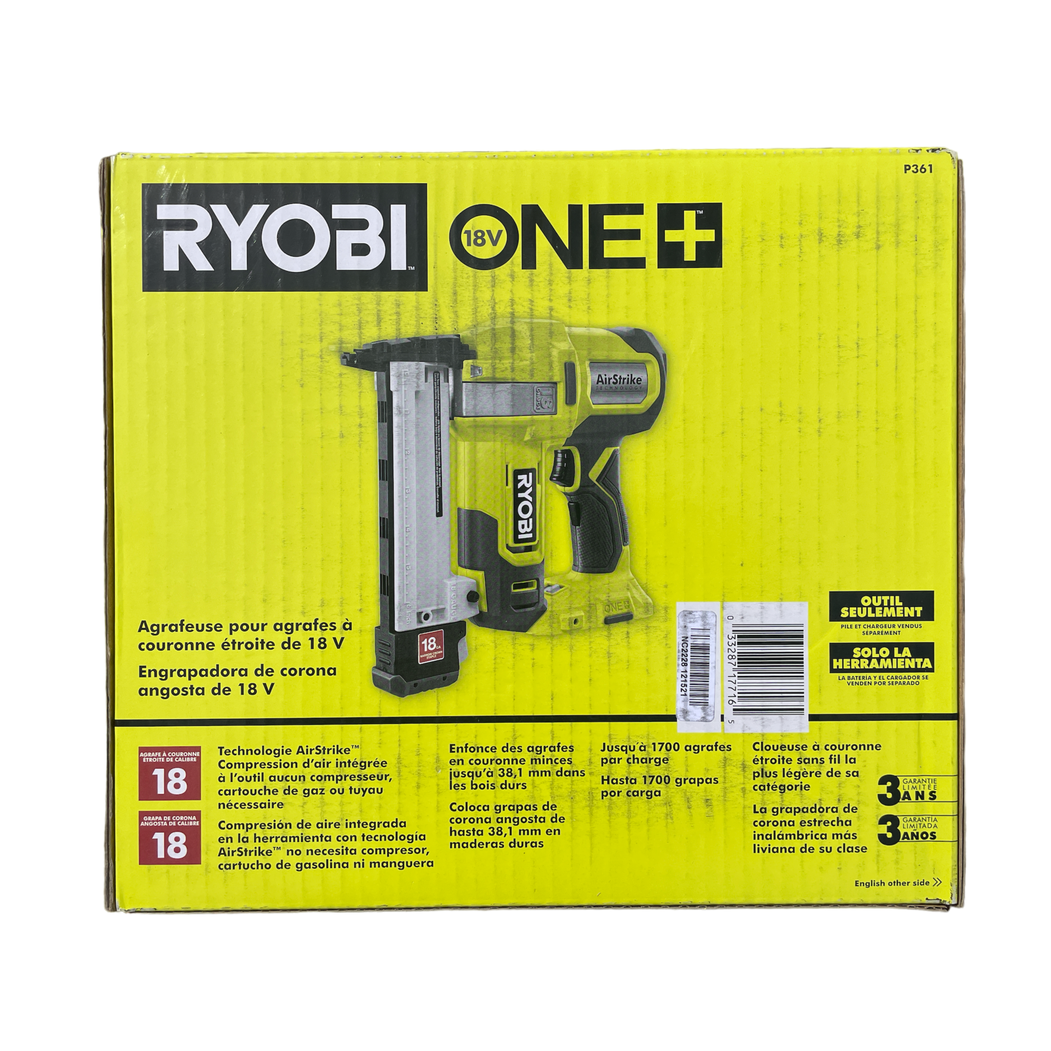 Ryobi 18 gauge discount stapler
