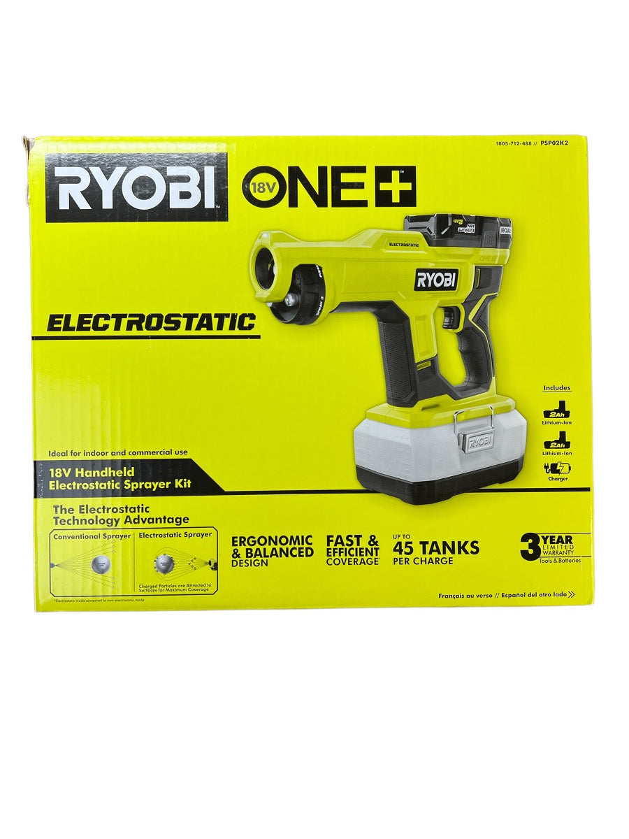 ONE+ 18V Cordless Handheld Electrostatic Sprayer Kit with (2) 2.0 Ah B –  Ryobi Deal Finders