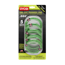 Load image into Gallery viewer, RYOBI AC0580PCL 0.080 in. x 16 ft. Pre-Cut Spiral Line (5-Pack)