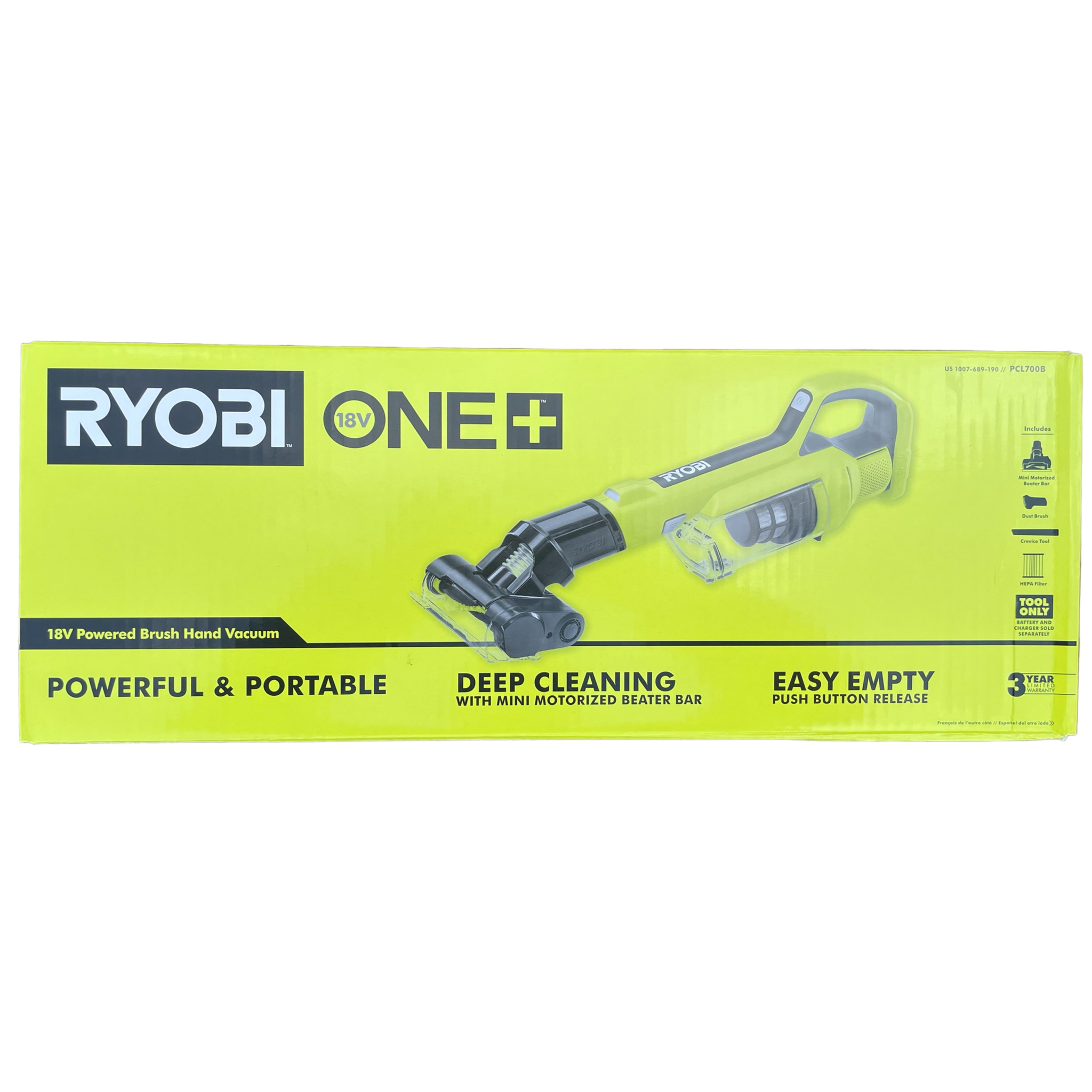 Ryobi One+ 18V Cordless Hand Vacuum with Powered Brush with Hand Vacuu