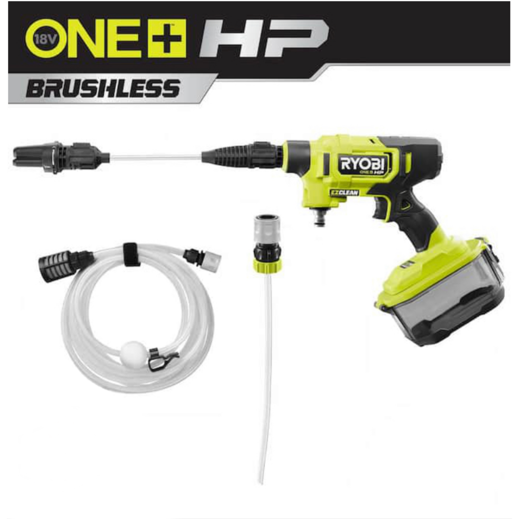 ONE HP 18 Volt Brushless EZClean 600 PSI 0.7 GPM Cordless Cold Water Ryobi Deal Finders