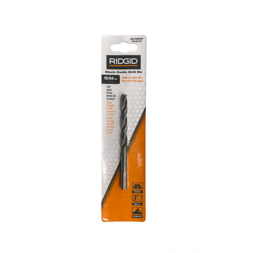 RIDGID 15/64 in. Black Oxide Drill Bit