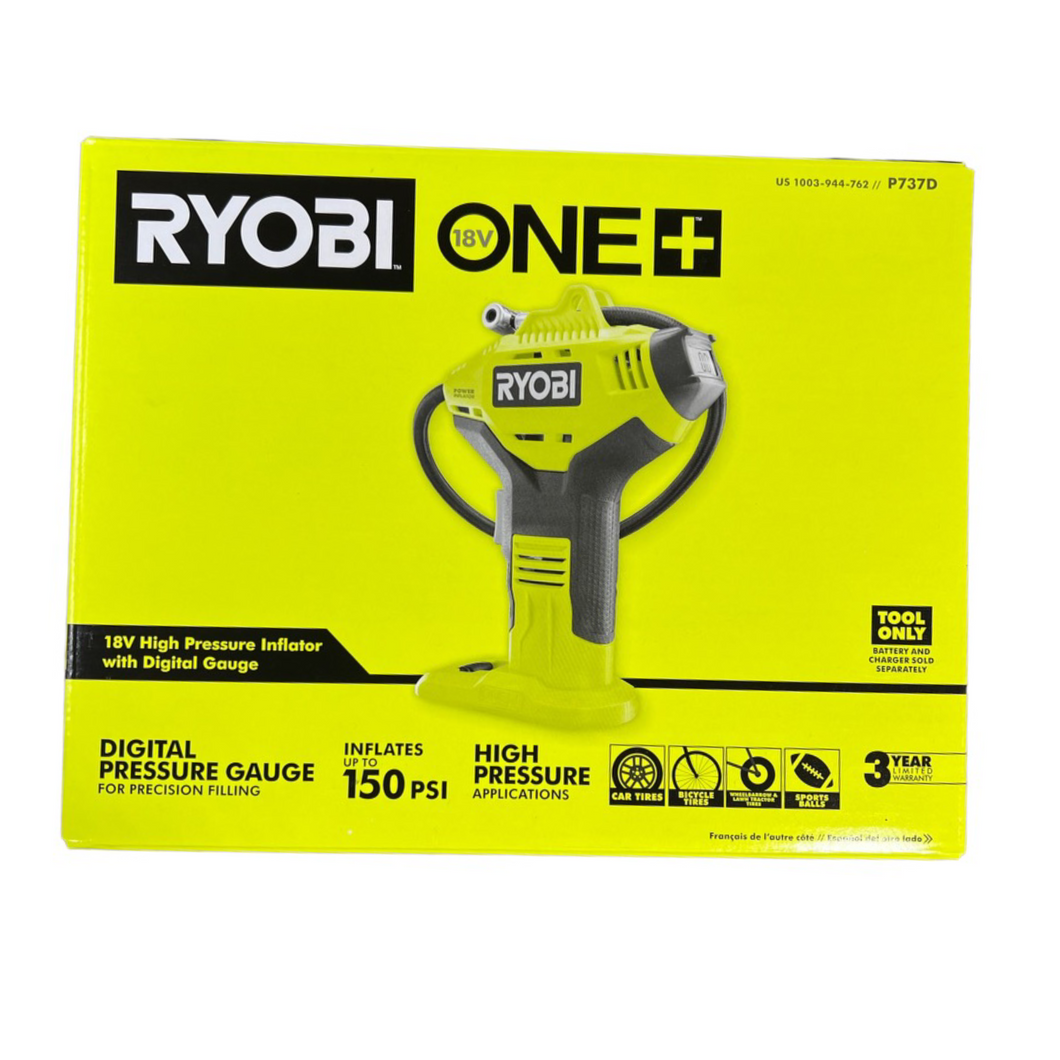 18 Volt ONE Lithium Ion Cordless High Pressure Inflator with Digital Ryobi Deal Finders
