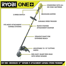 Load image into Gallery viewer, Ryobi P20101 18-Volt ONE+ Brushless 15 in. Cordless Attachment Capable String Trimmer (Tool Only)