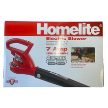 Load image into Gallery viewer, Homelite 150 MPH 233 CFM 7 Amp Electric Leaf Blower/Sweeper