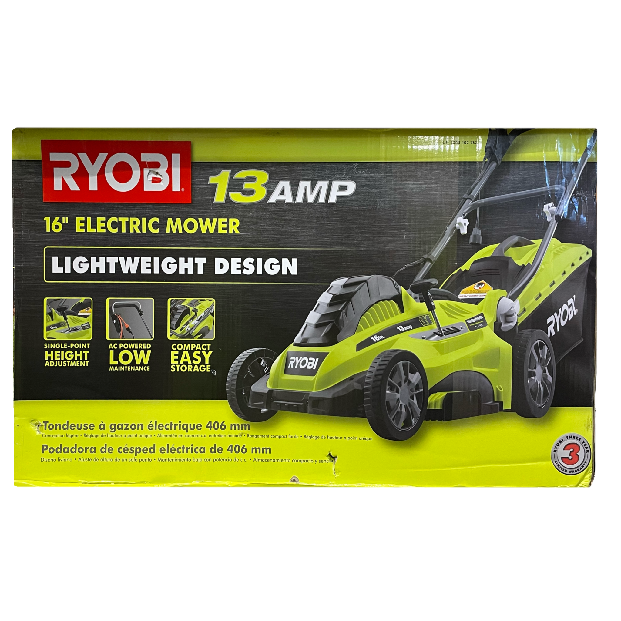 Ryobi ac power online lawn mower