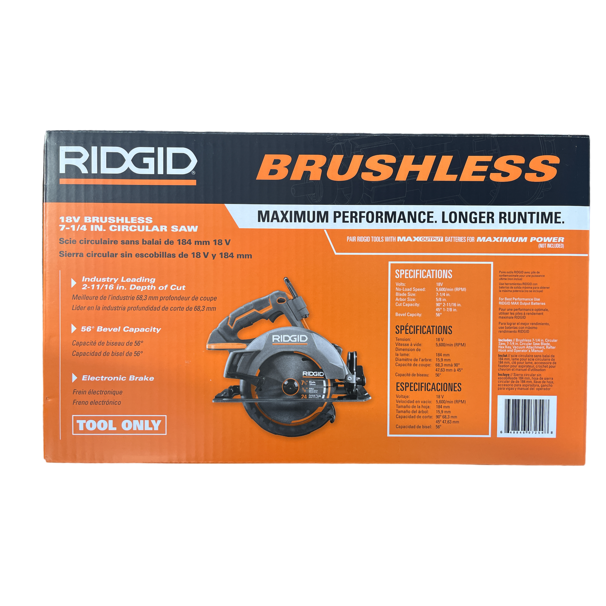 RIDGID 18 Volt OCTANE Cordless Brushless 7 1 4 in. Circular Saw