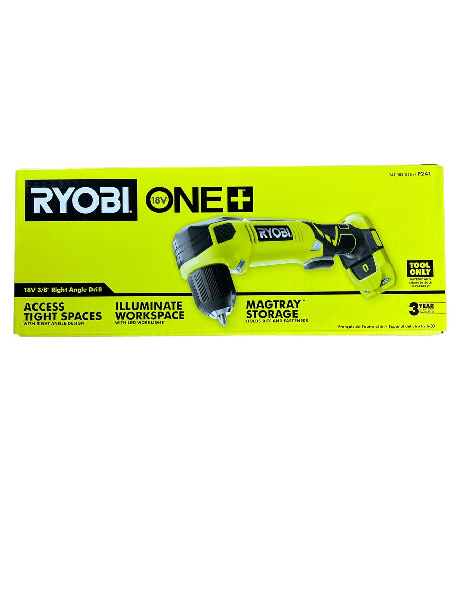 Ryobi P241 18-Volt ONE+ Cordless 3/8 in. Right Angle Drill (Tool-Only)