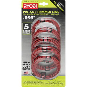 RYOBI 0.095 in. x 16 ft. Pre-Cut Spiral Line (5-Pack) AC04149
