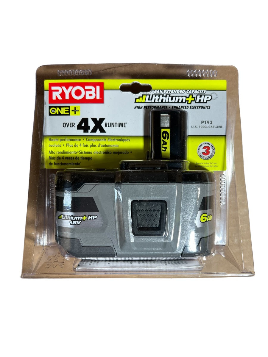 Ryobi 18-Volt One+ 6.0Ah High Capacity Lithium+ HP Battery P193