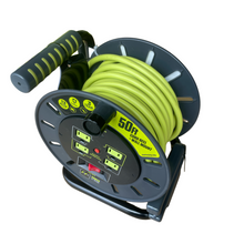 Load image into Gallery viewer, 50 ft. 13 Amp 14 AWG Medium Open Reel with 4-Sockets