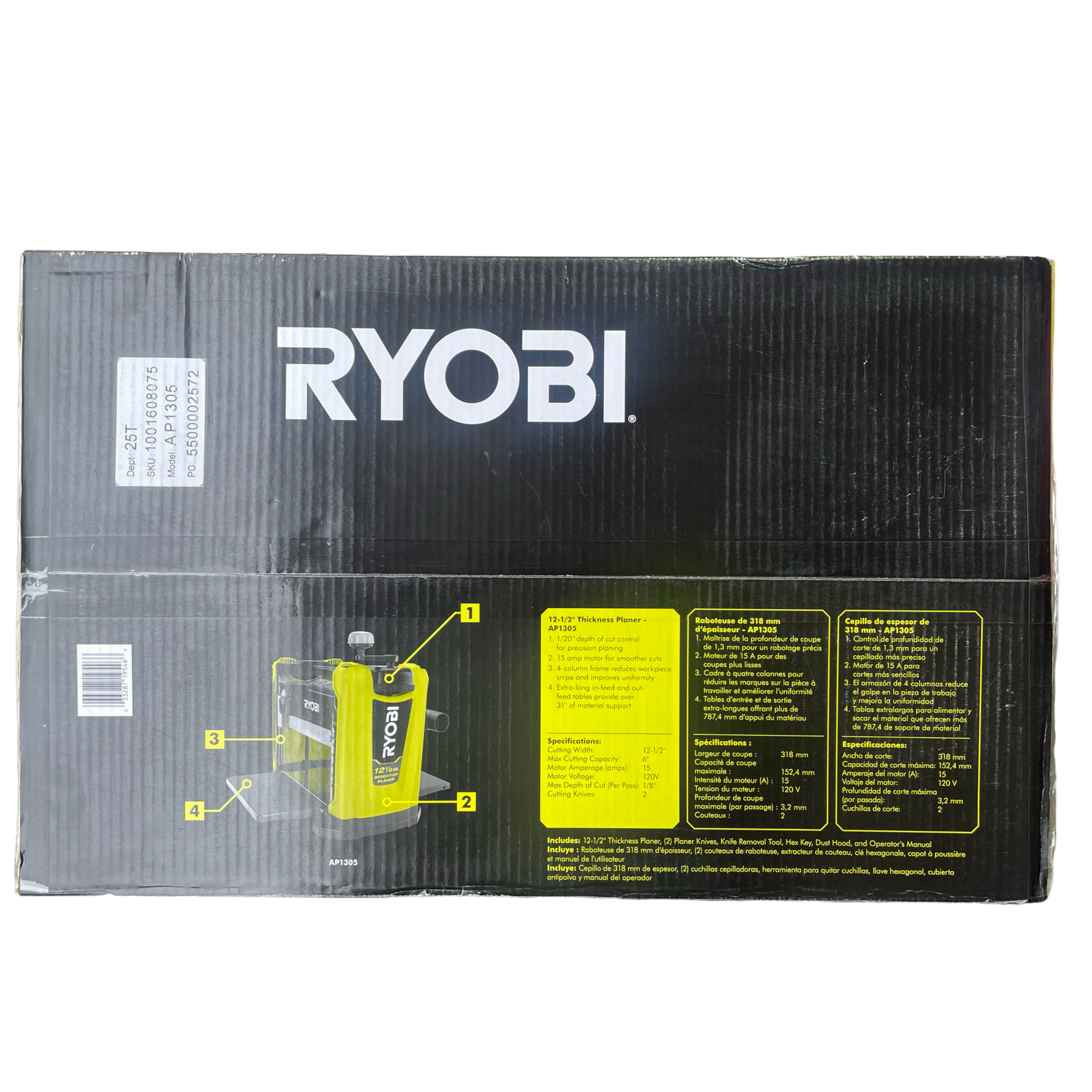15 12-1/2 in. Corded Planer with Planer Knives, Re – Ryobi Deal