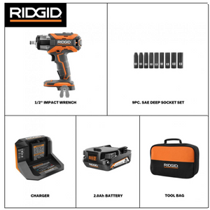 RIDGID 18-Volt Brushless 1/2 in. Impact Wrench Kit