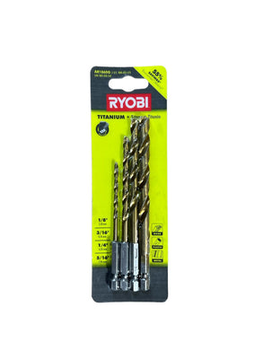 RYOBI SpeedLoad+ Titanium 4-Piece Hex Shank Drill Bit Set