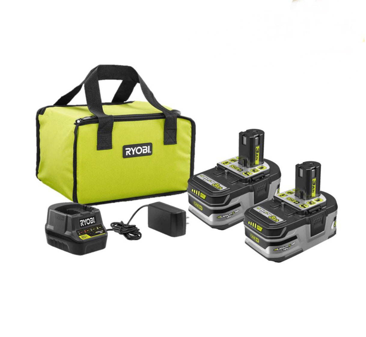 18-Volt ONE+ LITHIUM+ HP 3.0 Ah Battery (2-Pack) Starter Kit with Charger and Bag 18-Volt ONE+ LITHIUM+ HP 3.0 Ah Battery (2-Pack) Starter Kit with Charger and Bag