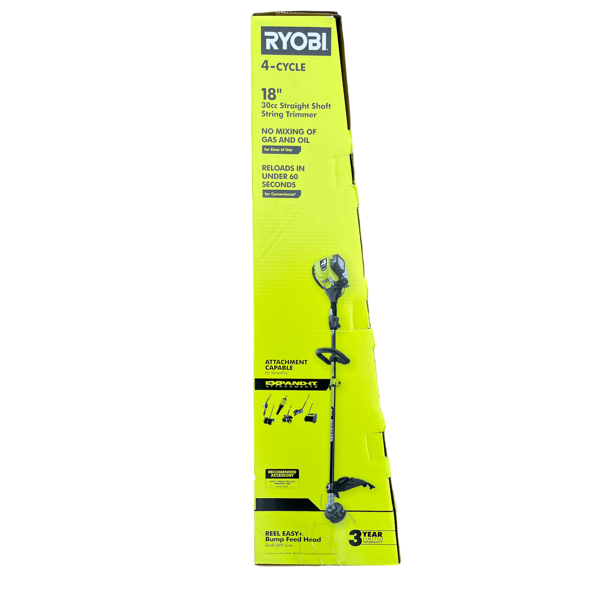 RYOBI 4 Stroke 30 cc Attachment Capable Straight Shaft Gas Trimmer