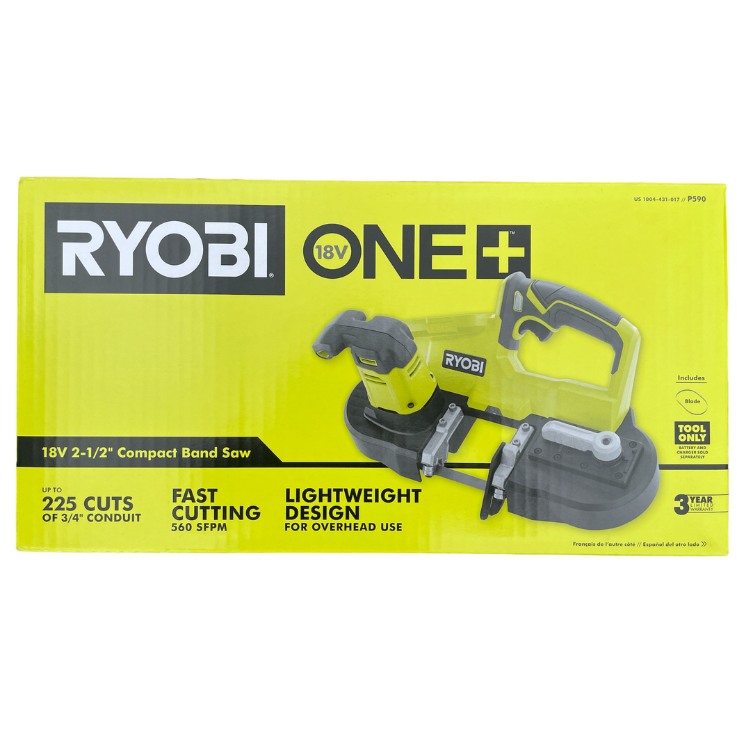 18 Volt ONE Cordless 2.5 in. Portable Band Saw Tool Only Ryobi Deal Finders