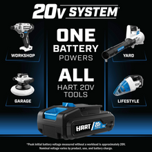 Load image into Gallery viewer, HART HPCK312B 20-Volt 4-Tool Lifestyle Kit (2) 20-Volt 2.0Ah Lithium-Ion Batteries