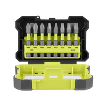 Load image into Gallery viewer, RYOBI A961001 Impact Driver Alloy Steel Bit Set with Belt Clip (10-Piece)