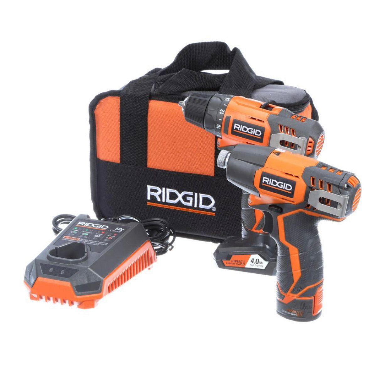 RIDGID 12 Volt Lithium Ion Cordless Drill Driver and Impact Driver