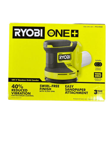 Ryobi PCL406 ONE+ 18-Volt Cordless 5 in. Random Orbit Sander (Tool Only)