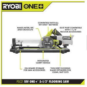 RYOBI ONE+ 18V 5-1/2 in. Flooring Saw with Blade (Tool Only)