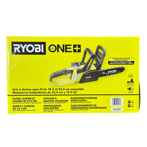 Ryobi P547 ONE+ 18-Volt 10 in. Battery Chainsaw with 1.5 Ah Battery and Charger