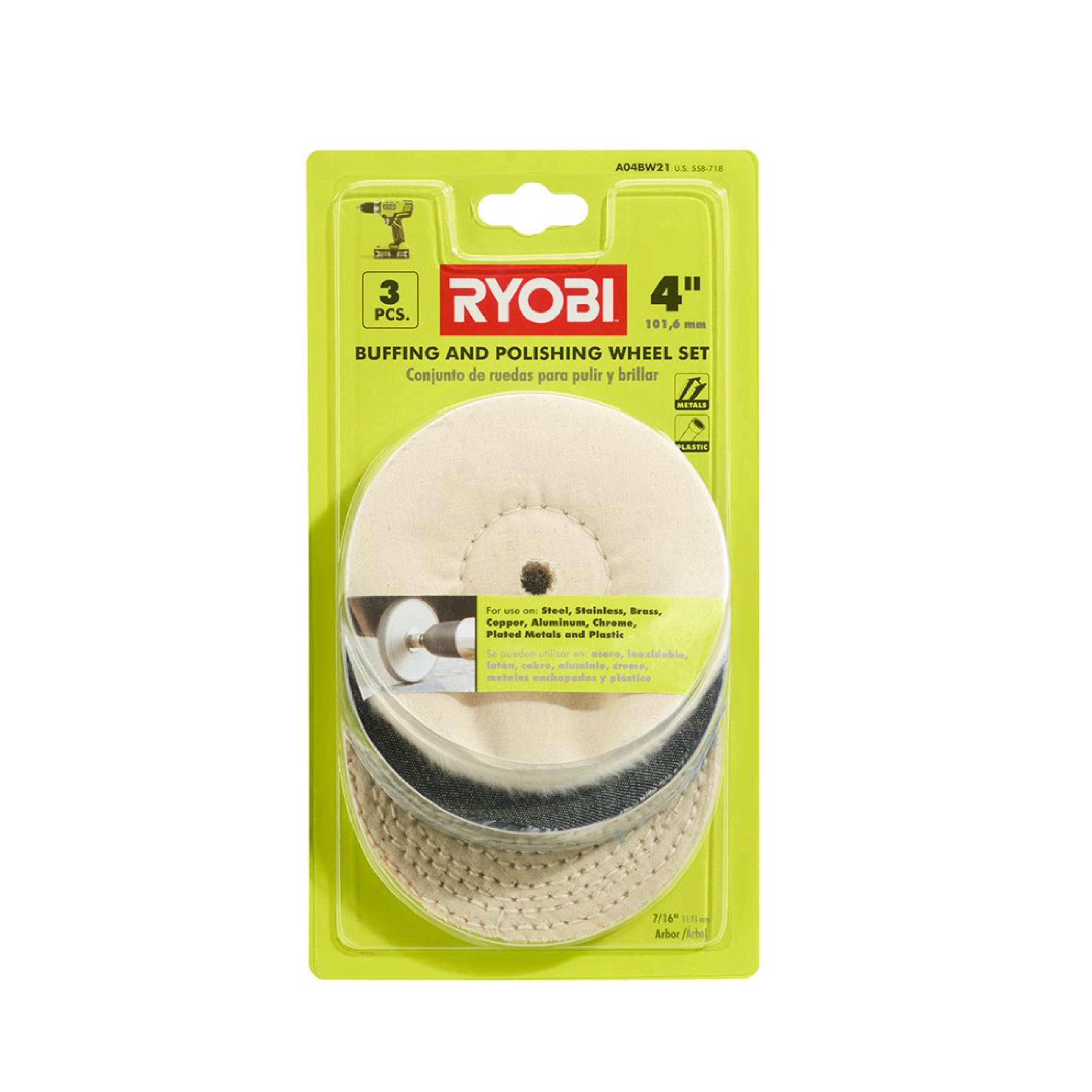RYOBI 4 in. Buffing Wheel Set (4-Piece) A92401 - The Home Depot