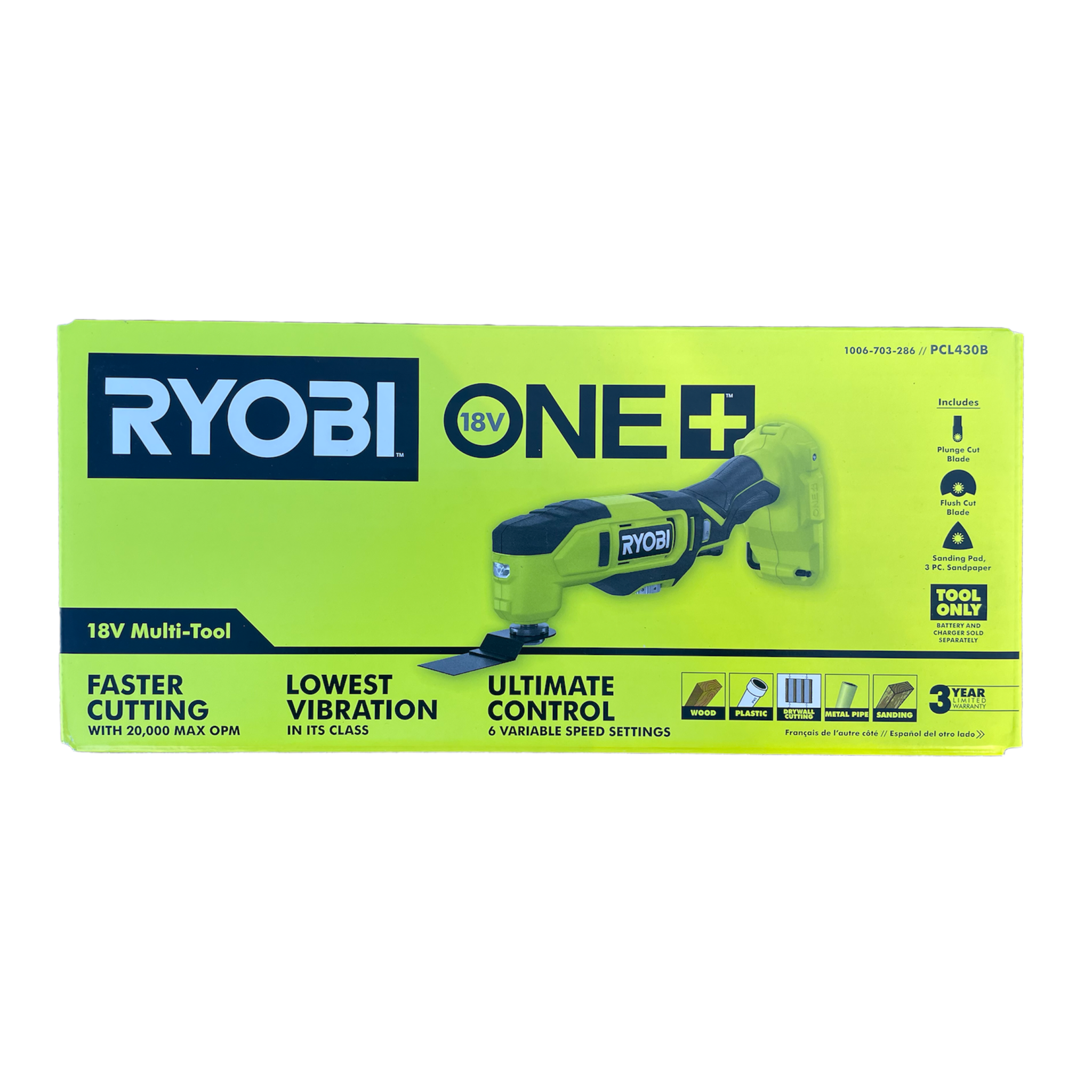 Ryobi one+ 18v online cordless multi tool rmt1801m