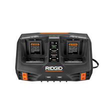 Load image into Gallery viewer, RIDGID 18-Volt Dual Port Dual Chemistry Sequential Charger with Dual USB Ports