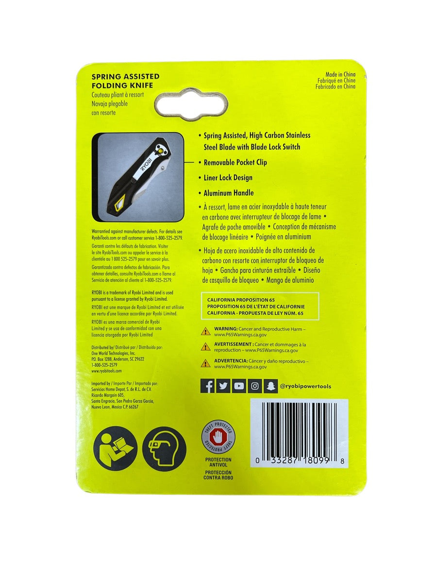 RYOBI Spring Assisted Folding Knife – Ryobi Deal Finders