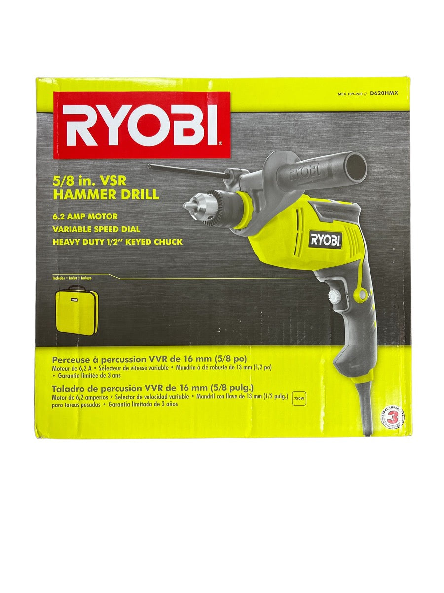 Amp Corded 5/8 Variable Speed Hammer Drill – Ryobi Deal