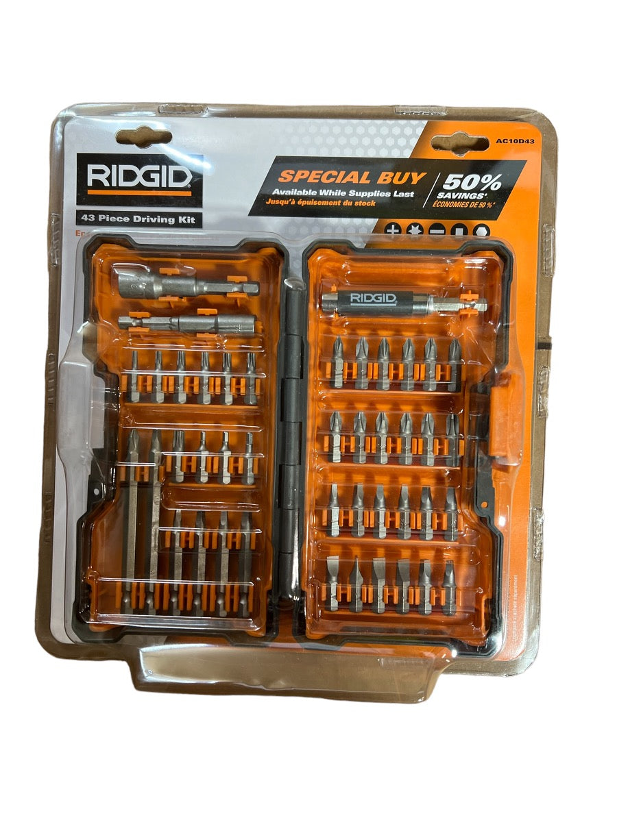 RIDGID Driving Kit with Case 43 Piece – Ryobi Deal Finders