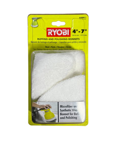 Ryobi 4 in. - 7 in. Microfiber and Synthetic Fleece Buffing Bonnet Set (2-Piece)