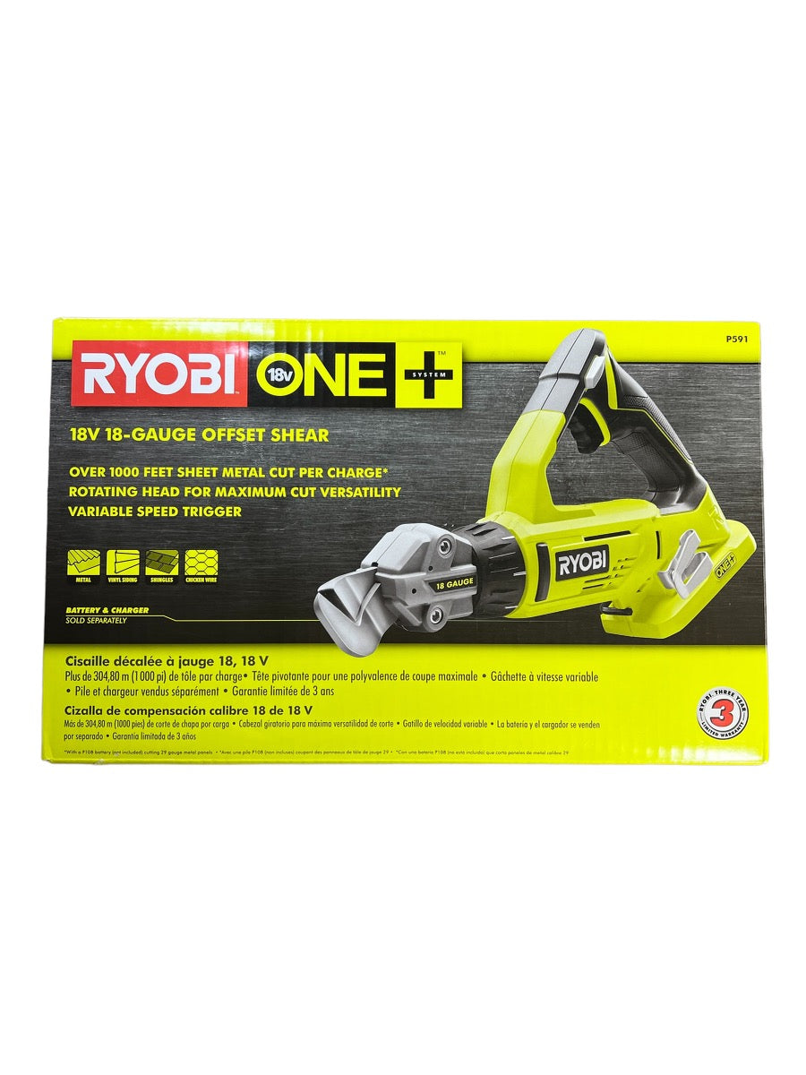 Ryobi P591 18V One+ 18 Gauge Offset Shears