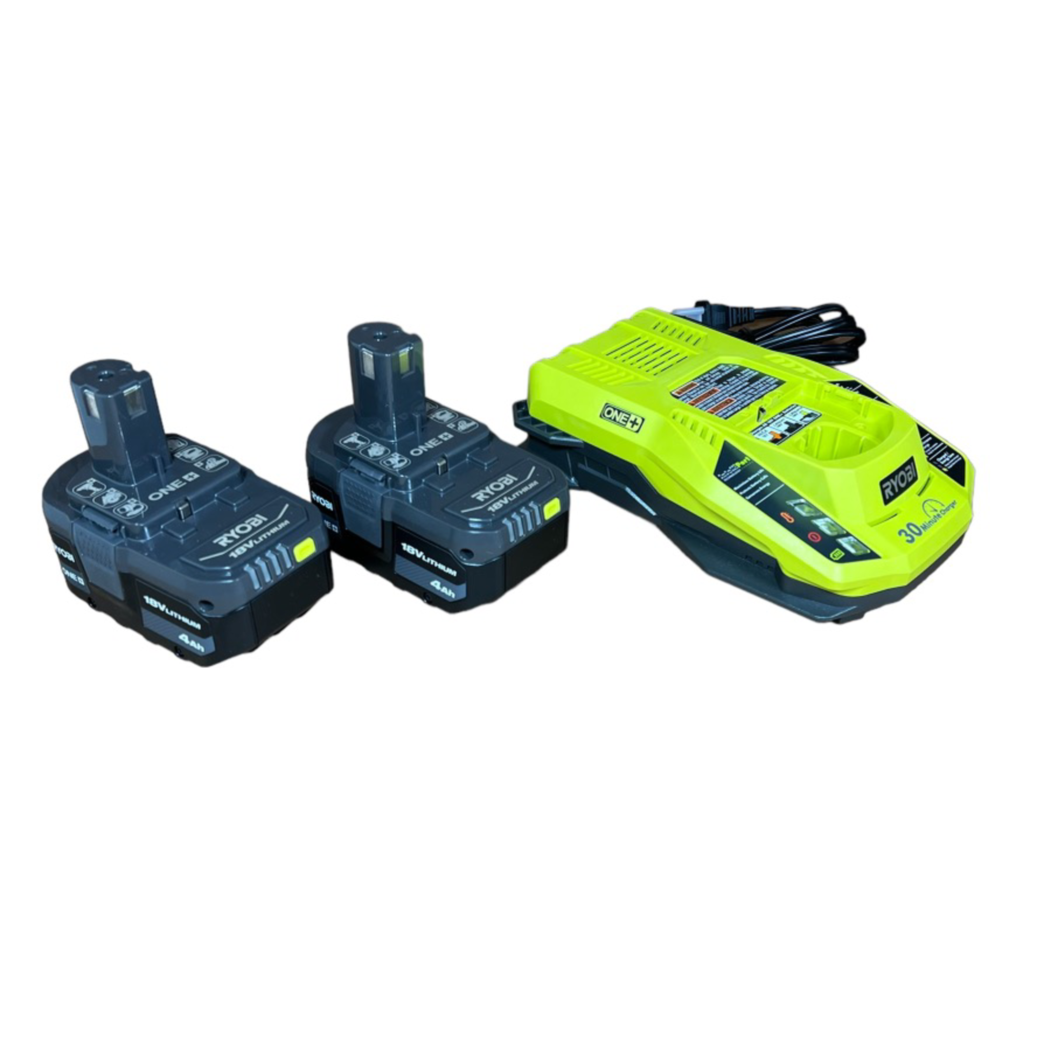 Ah Ryobi Pack Battery 18-Volt ONE+ 2-Pack Ah Battery And Charger Kit