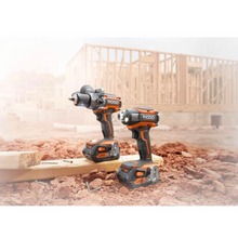 Load image into Gallery viewer, RIDGID 18-Volt Lithium-Ion Cordless Brushless Hammer Drill and Impact Driver 2-Tool Combo Kit with (2) 4.0Ah Batteries, Charger R9205