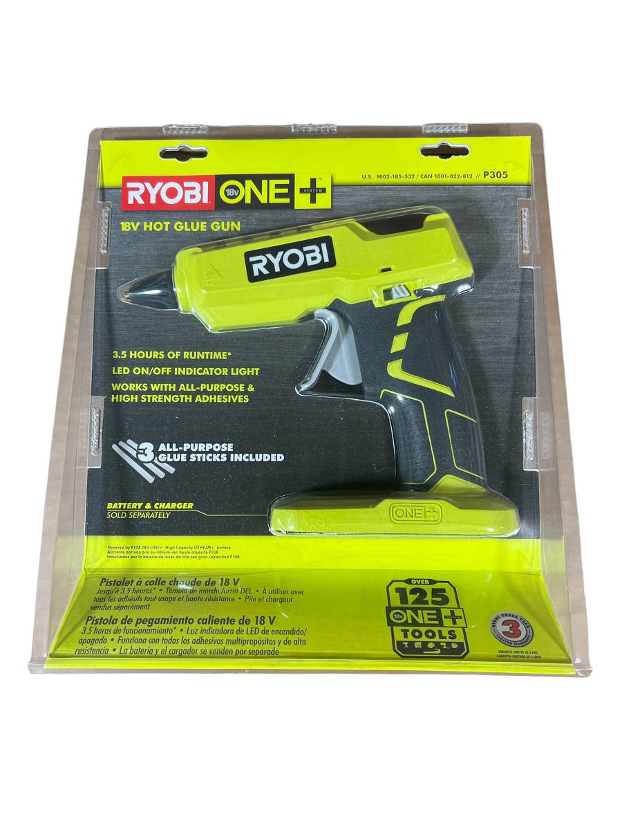 NEW! RYOBI 18V Hot Glue Gun Cordless Full Size (Tool-Only) with 3