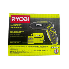 Load image into Gallery viewer, RYOBI 4-Volt QuickTurn Lithium-Ion Cordless 1/4 in. Hex Screwdriver with Accessories Kit