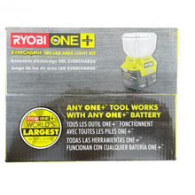 Load image into Gallery viewer, Ryobi P784K 18-Volt ONE+ Lithium-Ion Cordless EVERCHARGE LED Area Light with (1) 1.3 Ah Battery and (1) Wall Mount Adaptor Charger