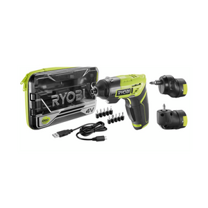 RYOBI HP74L 4V Lithium-Ion Cordless Multi-Head Screwdriver with (3) Head Attachments, (10) Driving Bits, and USB Charging Cable